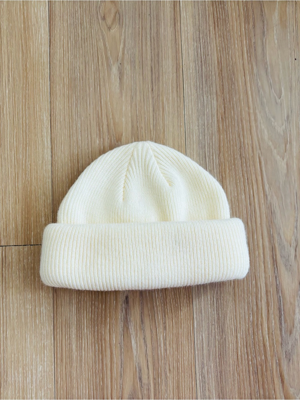 Urban Outfitters Beanie Hat Chunky Ribbed Knit Cuffed Beige Fisherman One Size